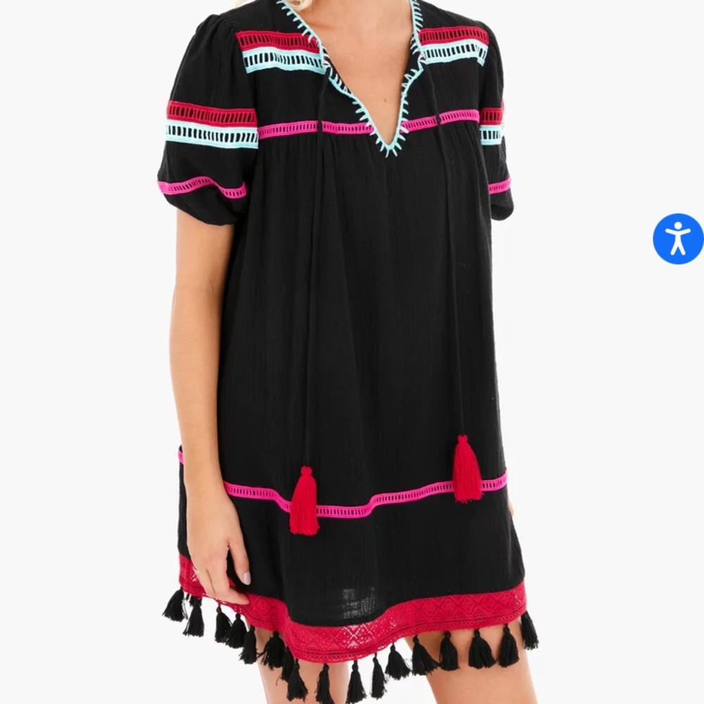 Free the Roses from Tuckernuck black tassel dress size S